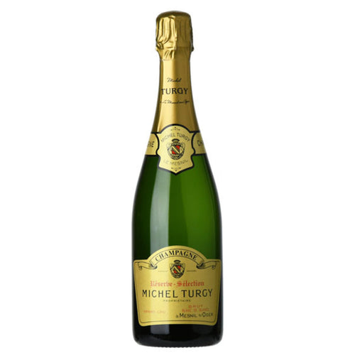 Michel Turgy Blanc de Blancs champagne bottle, gold foil neck and front label