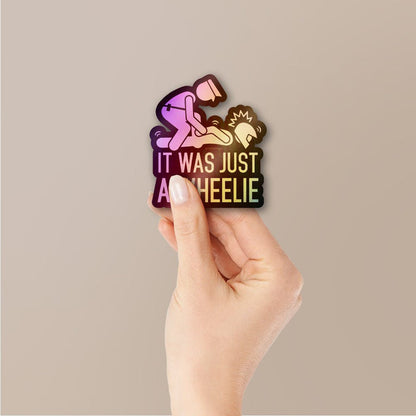Motorbike Wheelie Holographic Stickers - Holographic stickers | STICK IT UP