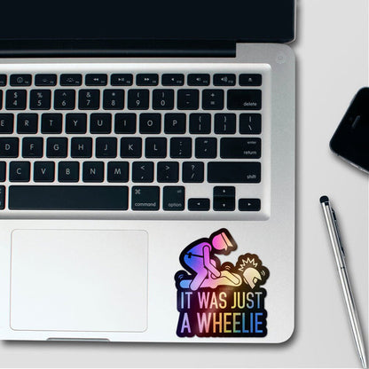 Motorbike Wheelie Holographic Stickers - Holographic stickers | STICK IT UP