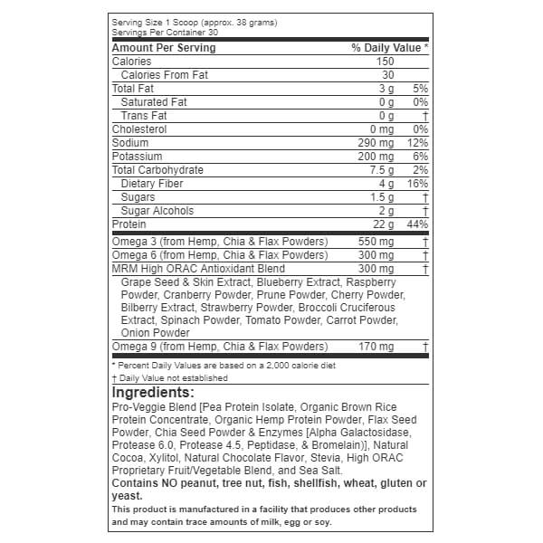 MRM Veggie Elite Protein 28 Servings