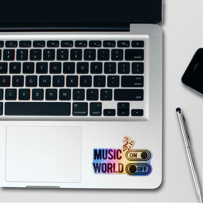 Music On/Off Switch Holographic Stickers - Holographic stickers | STICK IT UP