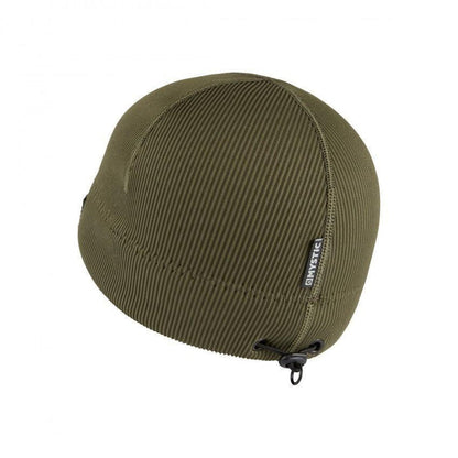 Mystic 2mm Neoprene Beanie Brave Green, olive water sports cap with adjustable cord