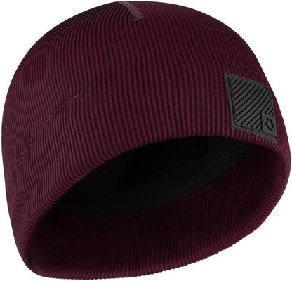 Mystic 2mm Neoprene Wetsuit Beanie Oxblood Red with textured fabric and logo patch