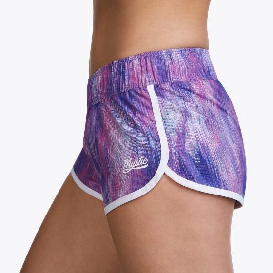 Mystic Fresh women's boardshort Hollywood Pink, side view, purple and pink pattern