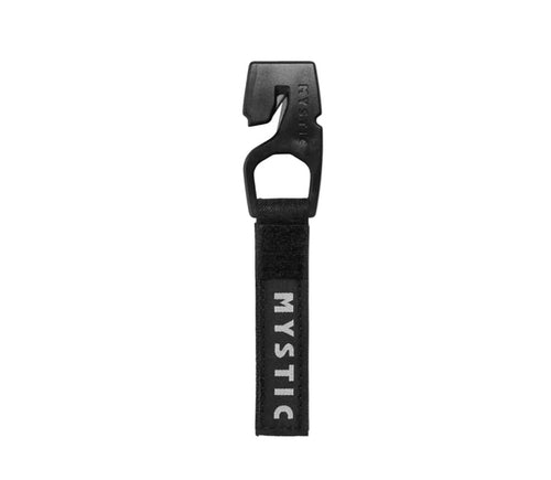 Mystic black watersports leash with branded strap and carabiner