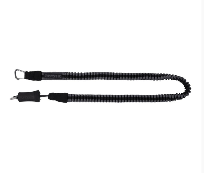 Mystic Kite Safety Leash Long in black with carabiner clip and elastic cord