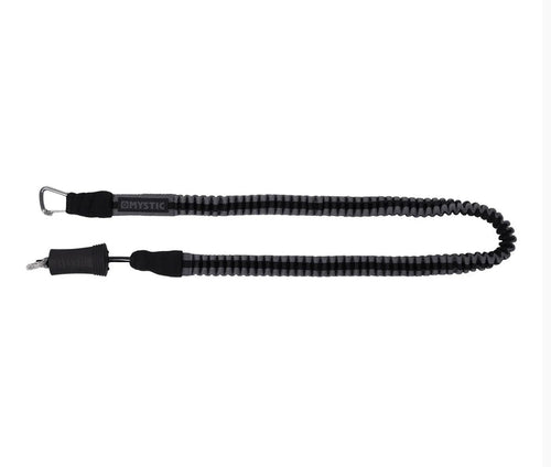 Mystic Kite Safety Leash Long in black with carabiner clip and elastic cord