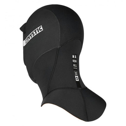 Mystic Marshall 3mm wetsuit hood, black neoprene surf cap with visor.