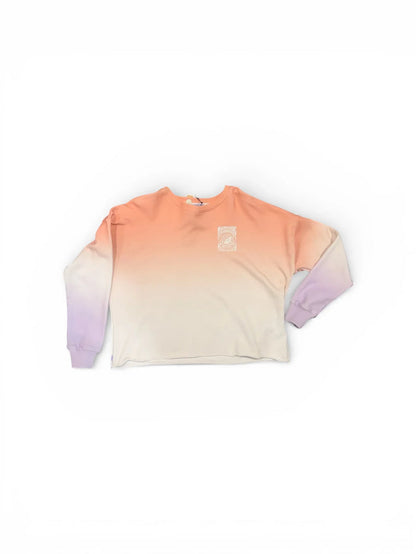 Gradient long-sleeve surf shirt with peach to lavender fade, ideal for watersports in Whitstable.
