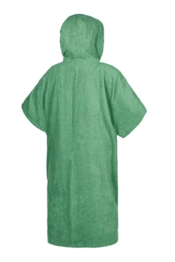 Mystic Regular Poncho Sea Salt Green changing robe with hood, rear view