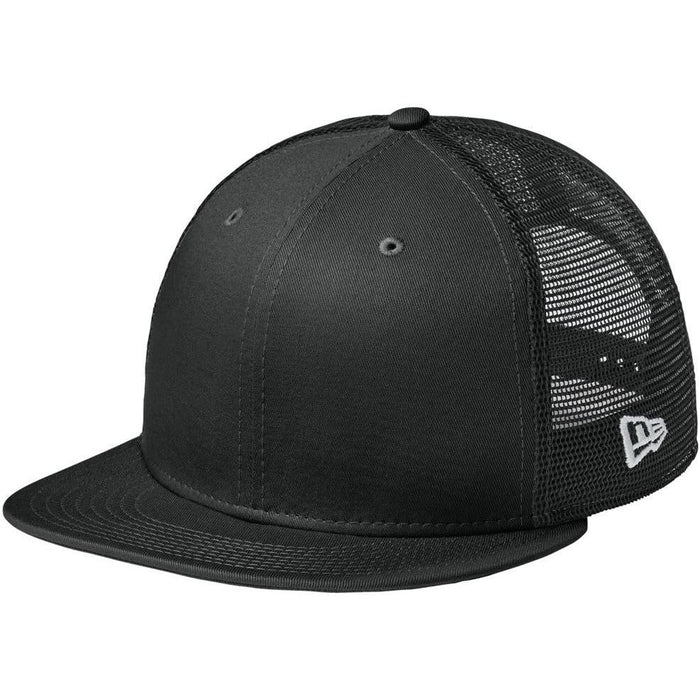 no-logo New Era Standard Fit Snapback Trucker Cap-Headwear-New Era-Flag Black/ Black-OSFA-Thread Logic