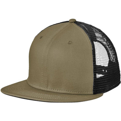 no-logo New Era Standard Fit Snapback Trucker Cap-Headwear-New Era-Olive/ Black-OSFA-Thread Logic