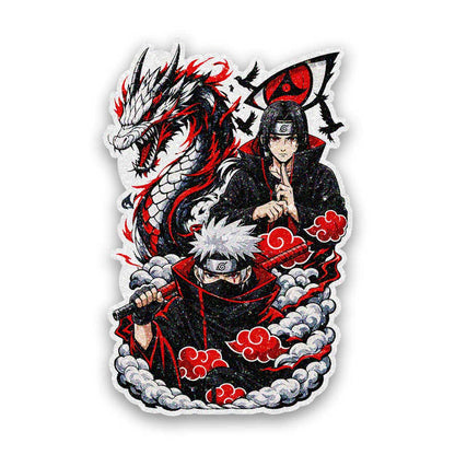 Ninja Duo Red Dragon Glitter Sticker - Glitter Stickers | STICK IT UP