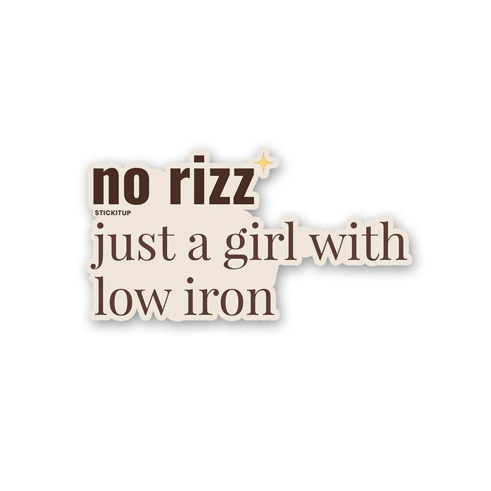No Rizz Sticker - Stickers | STICK IT UP