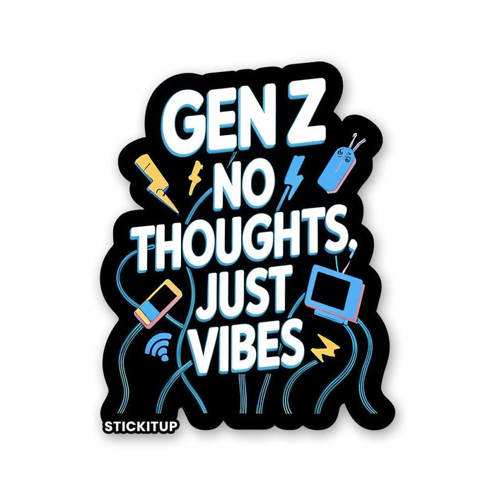 NO THOUGHTS JUST VIBE Sticker - Stickers | STICK IT UP