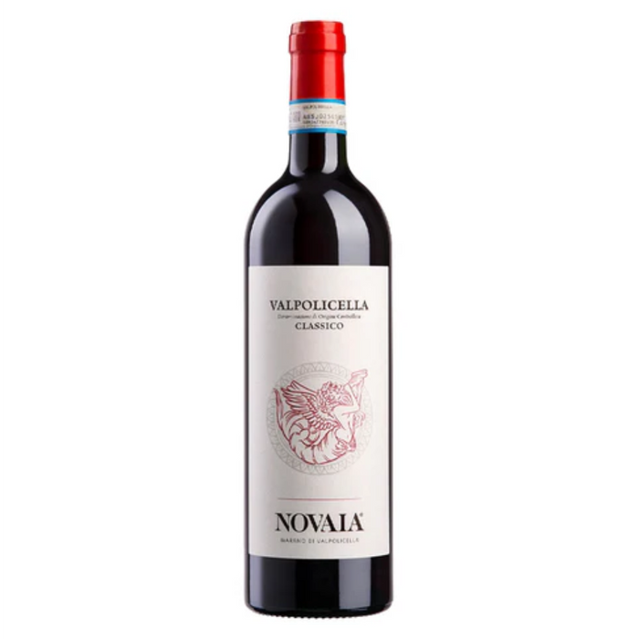 Valpolicella Classico 2023 wine bottle with red capsule and front label