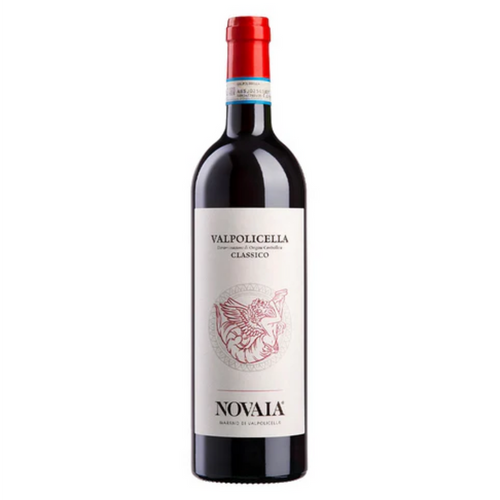 Valpolicella Classico 2023 wine bottle with red capsule and front label