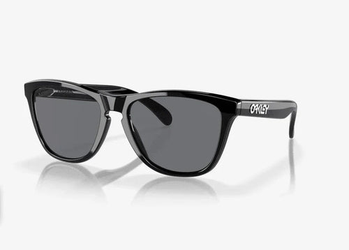 Oakley Frogskins polished black sunglasses with grey lenses
