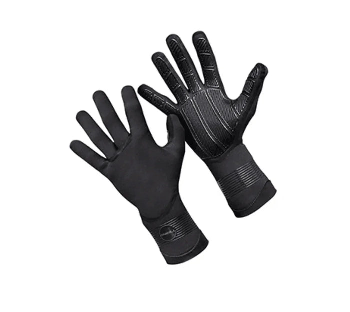 O'Neill Psycho Tech 1.5mm wetsuit gloves, black neoprene, palm grip detail