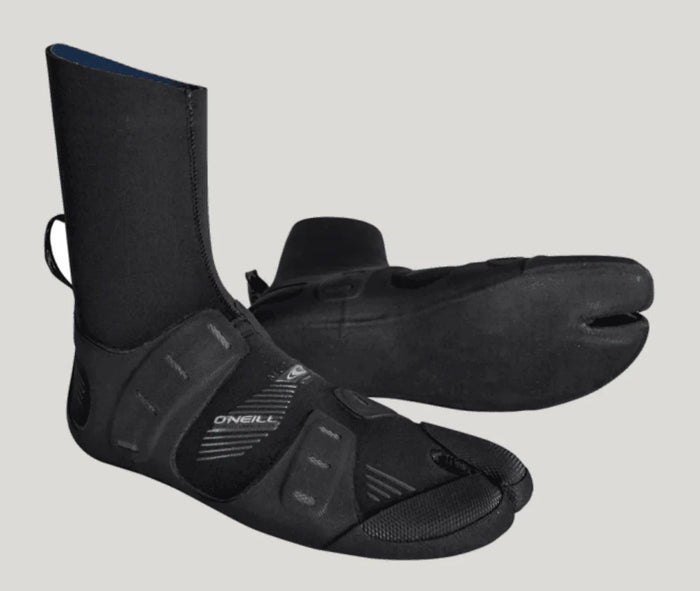O'Neill Mutant 6/5/4mm internal split toe wetsuit boots, black neoprene, side view