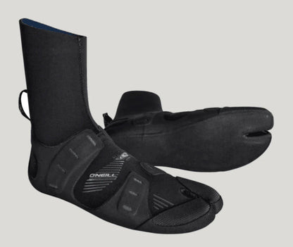 O'Neill Mutant 6/5/4mm internal split toe wetsuit boots, black neoprene, side view