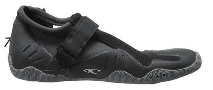 O'Neill Superfreak Tropical 2mm round toe wetsuit shoe, black neoprene with strap and textured sole