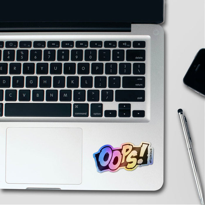 Oops Comic Holographic Stickers - Holographic stickers | STICK IT UP