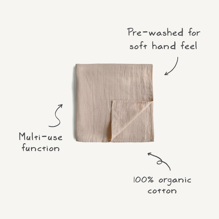Organic Cotton Muslin Swaddle Blanket - Bows