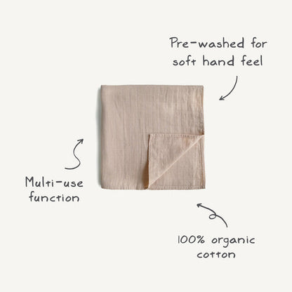 Organic Cotton Muslin Swaddle Blanket - Bows