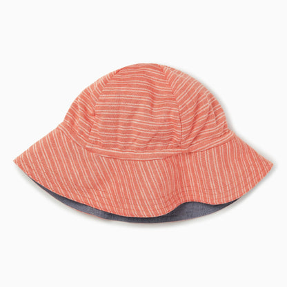 Coral Stripe Reversible Hat