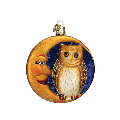 Owl In Moon Ornament