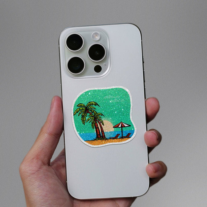 Palm Tree Glitter Sticker - Glitter Stickers | STICK IT UP
