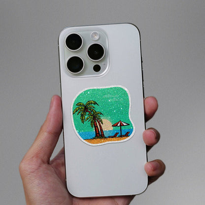 Palm Tree Glitter Sticker - Glitter Stickers | STICK IT UP