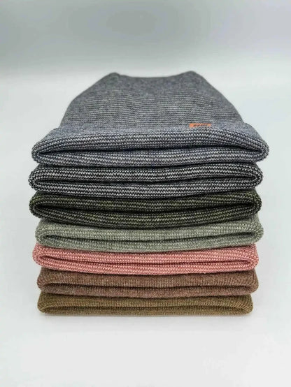 Patented H Stitch Fusion Cuffed Beanie, Burgundy and Pink