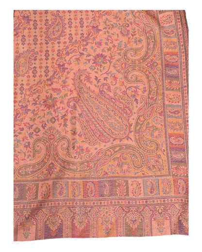 Peach - Soft Art Wool Handloom Woven Shawl - UK Stock - 24hr - NTC2209 KT 1022