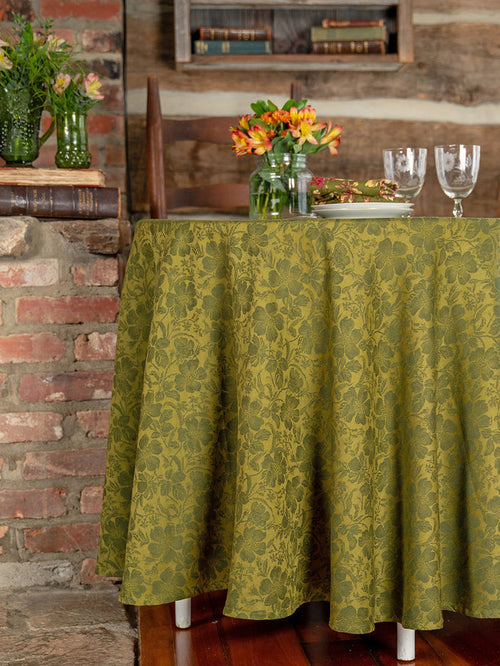 Peony Jacquard Tablecloth-80 RD