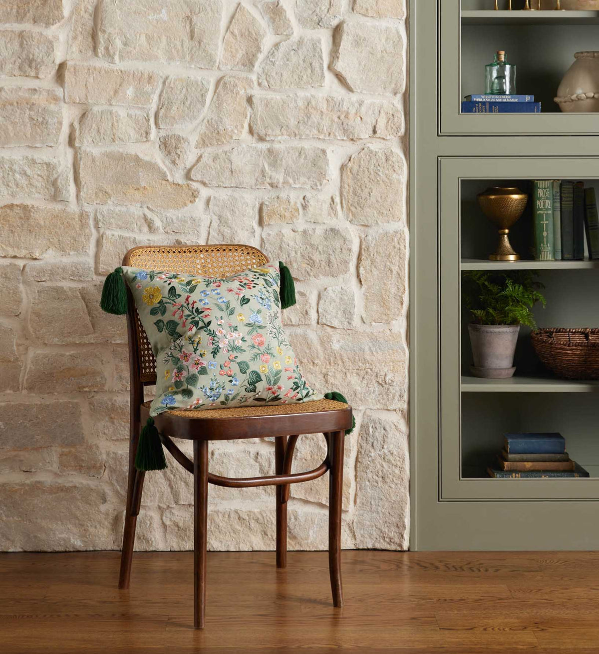 Mayfair Embroidered Pillow - Mint
