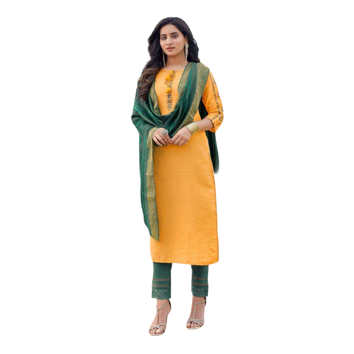 Prachy Creations - Ladies Trousers Suit - Yellow - UK 12 and UK 14 - KD2037 KR0621