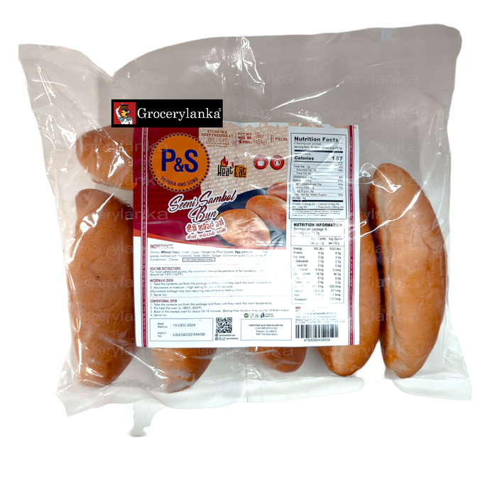 P&S Seeni Sambol Buns – 6pcs Frozen Sri Lankan Snack