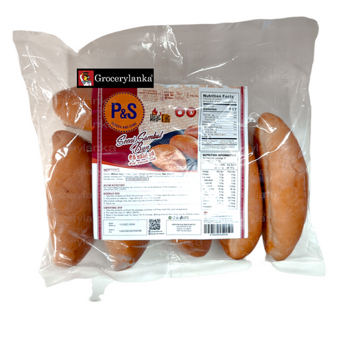 P&S Seeni Sambol Buns – 6pcs Frozen Sri Lankan Snack