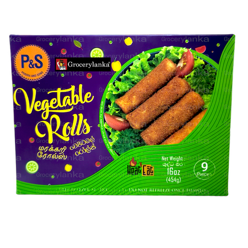 P&S Vegetable Rolls – 9pcs Frozen Sri Lankan Short Eat Snack