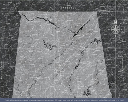 Push Pin Alabama Map (Pin Board) - Modern Slate CM Pin Board