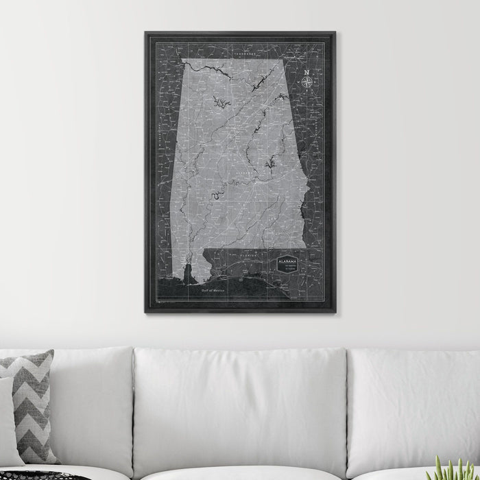 24" x 36" / Standard / Wood Grain Black
