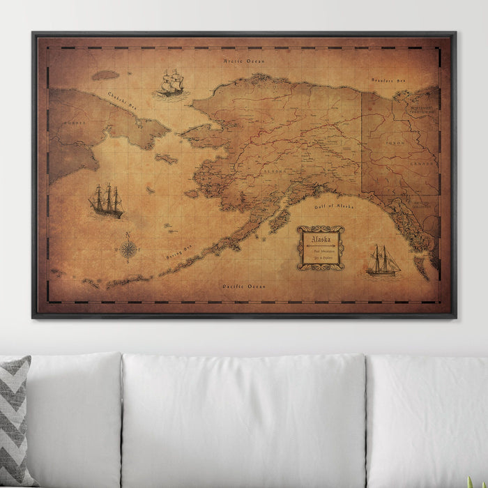 48" x 32" / Standard / Wood Grain Black