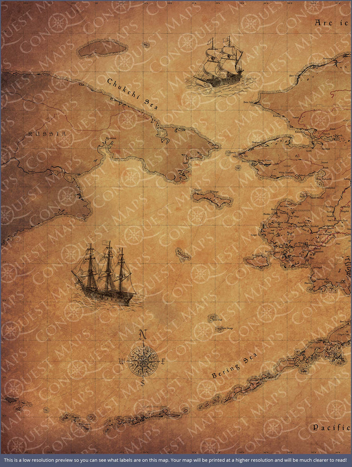 Push Pin Alaska Map (Pin Board) - Golden Aged CM Pin Board