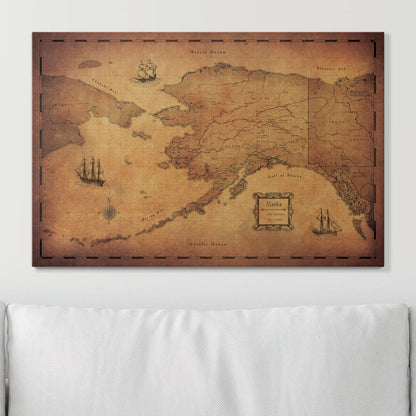 Push Pin Alaska Map (Pin Board) - Golden Aged CM Pin Board