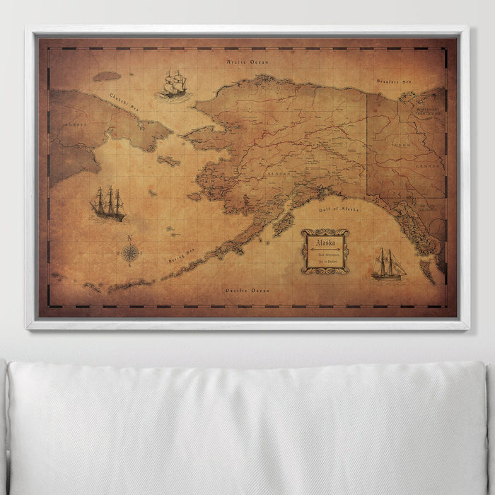 Push Pin Alaska Map (Pin Board) - Golden Aged CM Pin Board