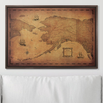 Push Pin Alaska Map (Pin Board) - Golden Aged CM Pin Board