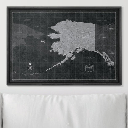 Push Pin Alaska Map (Pin Board) - Modern Slate CM Pin Board