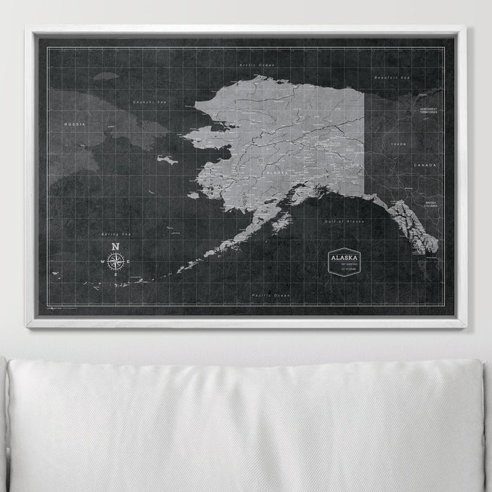 Push Pin Alaska Map (Pin Board) - Modern Slate CM Pin Board